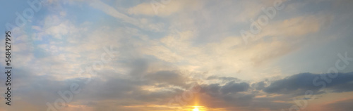 Dawn sky panorama. Morning sky
