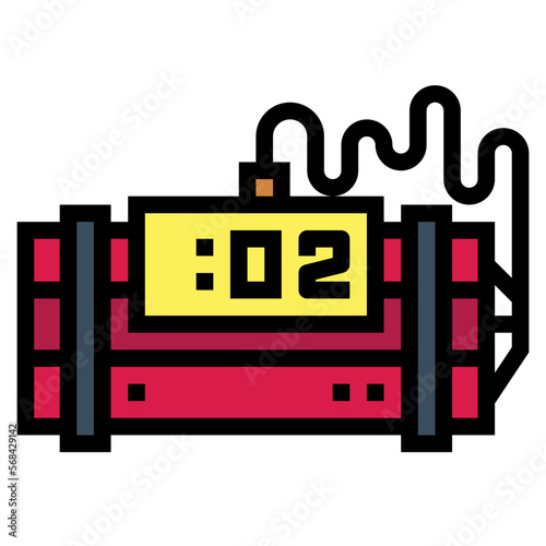 dynamite filled outline icon style