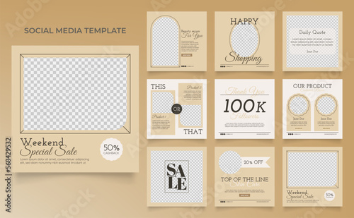 social media template banner beauty care cosmetic and spa sale promotion. fully editable instagram and facebook square post frame puzzle organic sale poster