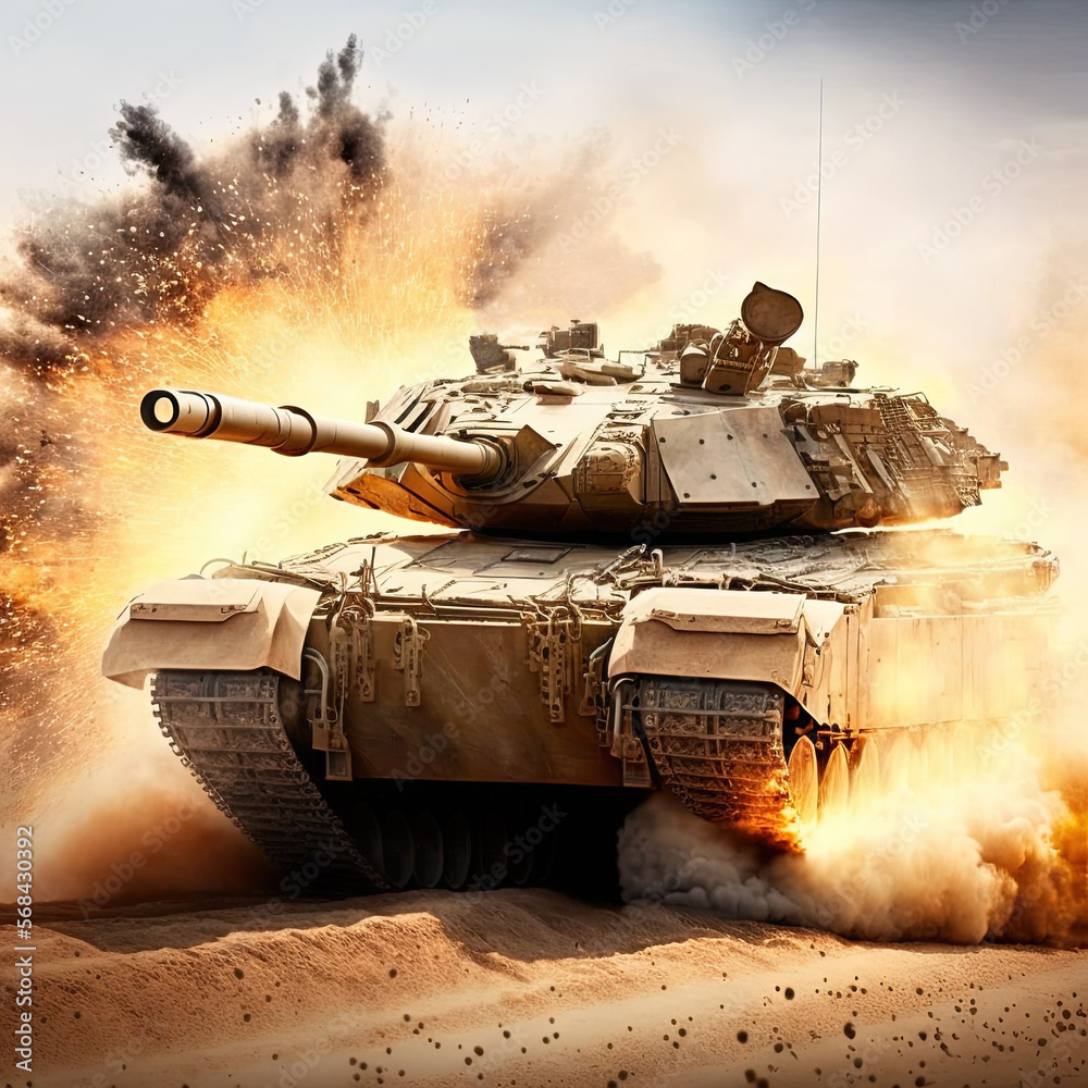 Modern Main Battle tank created with Generative AI technology. Stock ...