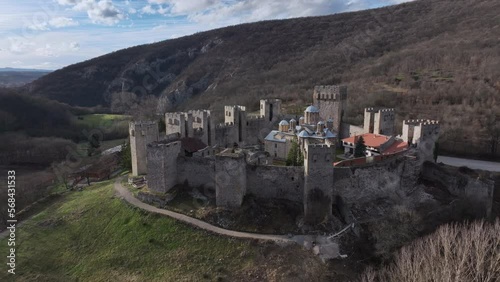Monastery Of Manasia In Despotovac, Serbia, Aerial View photo