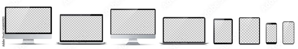 Set technology devices with empty display isolated - stock vector Set technology devices with empty display isolated - stock vector
