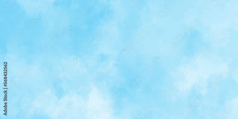 Blue skies with white clouds background. Romantic sky. Abstract nature background of romantic summer blue sky with fluffy clouds. Beautiful puffy clouds in bright blue sky in day sunlight.