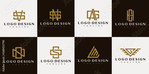 Minimalist initial letter logo design template.