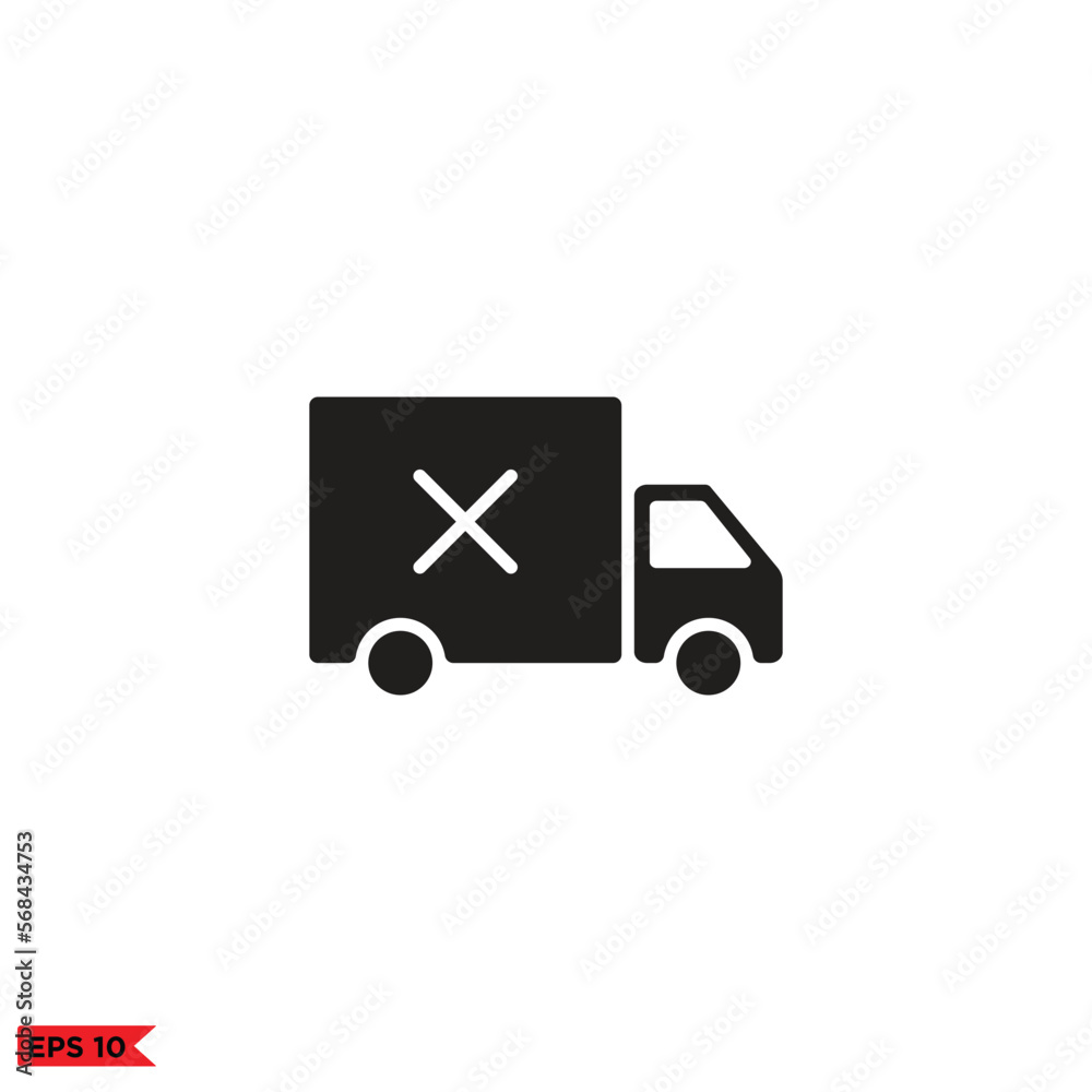 Icon vector graphic of box truck Icon vector graphic of box truck