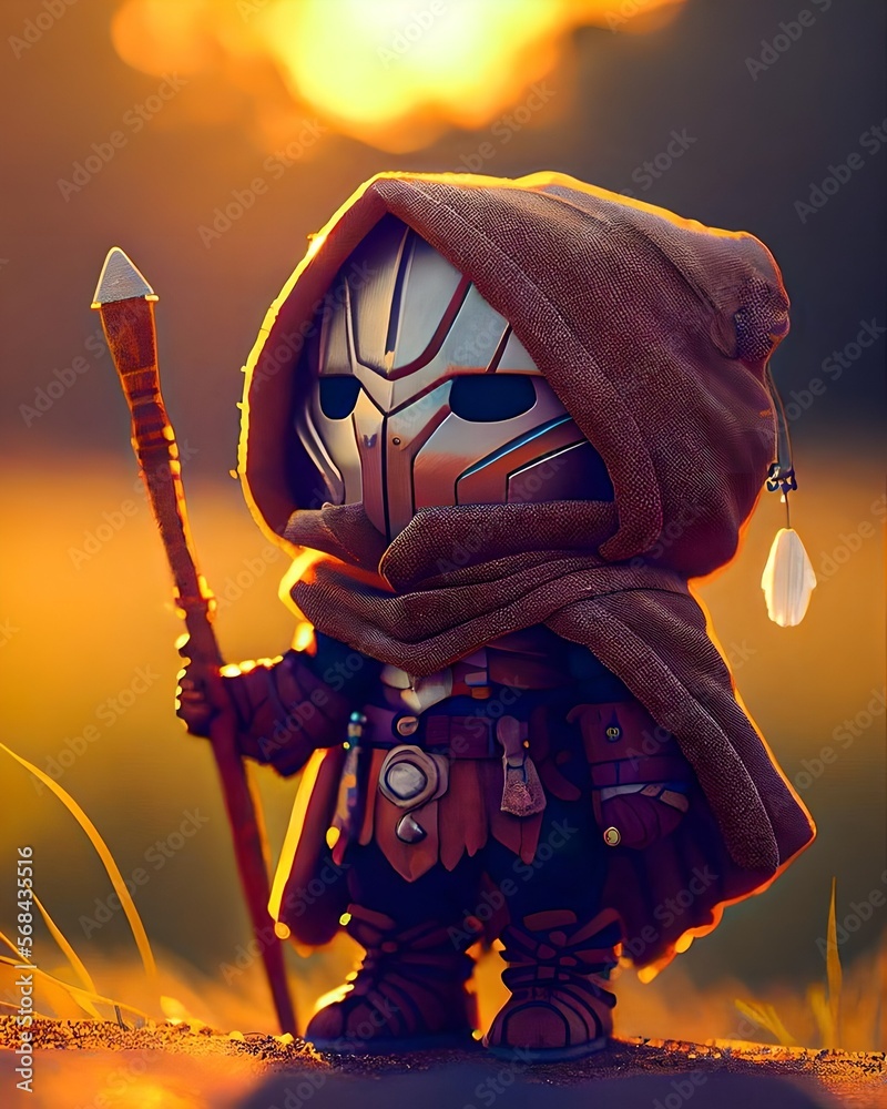 Fototapeta premium Little Robot Warrior