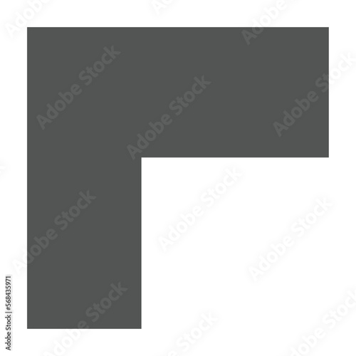 vector illustration of dark gray elbow shape