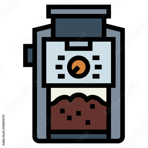 coffee grinder filled outline icon style