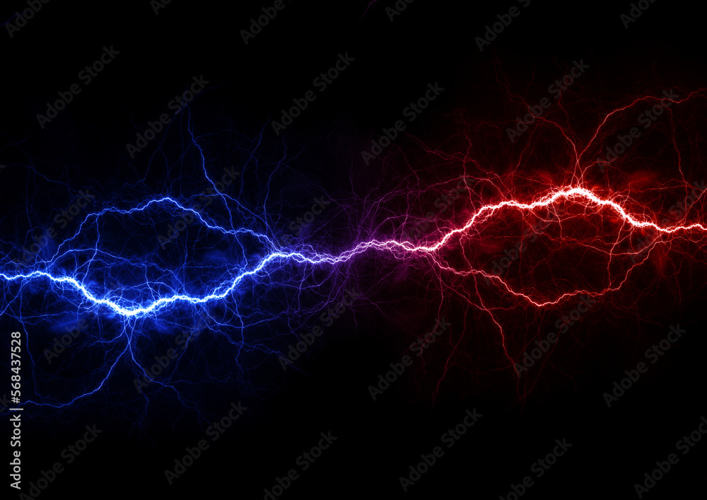 Electrical background, fire and ice abstract lightning