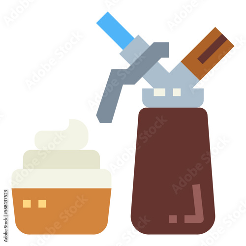 whipped cream flat icon style