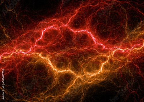 Hot burning plasma lightning, cool electrical background