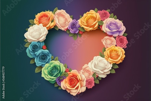 roses  flowers  rainbow  heart generative ai  generative  ai