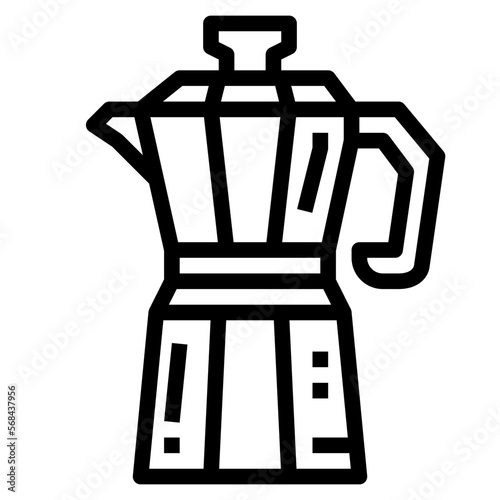 moka pot line icon style