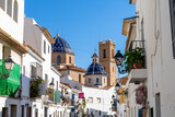 historic town center of Altea with the Our Lady of Solace church and whitewashed buildings