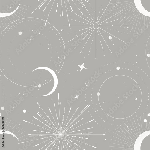 moon star constellation graphic design astronomy, universe sky pattern, zodiac print . Galaxy celestial wallpaper
