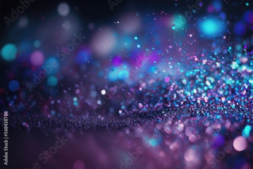 abstract glitter silver, purple and blue lights generative de-focused background © Ecleposs