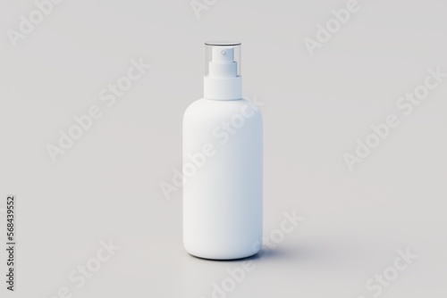 White Plastic Spray Multiple Bottle Mockup. 3D Illustration