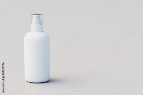 White Plastic Spray Multiple Bottle Mockup. 3D Illustration