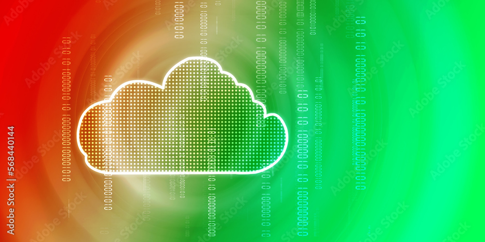 Fototapeta premium 2d rendering technology Cloud computing 