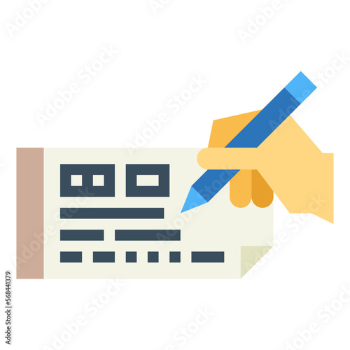 cheque flat icon style