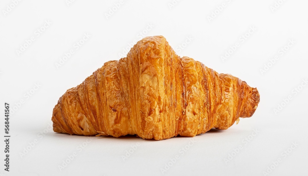 French crispy croissant, single dough dessert, roll, side view French crispy croissant, single dough dessert, roll, side view