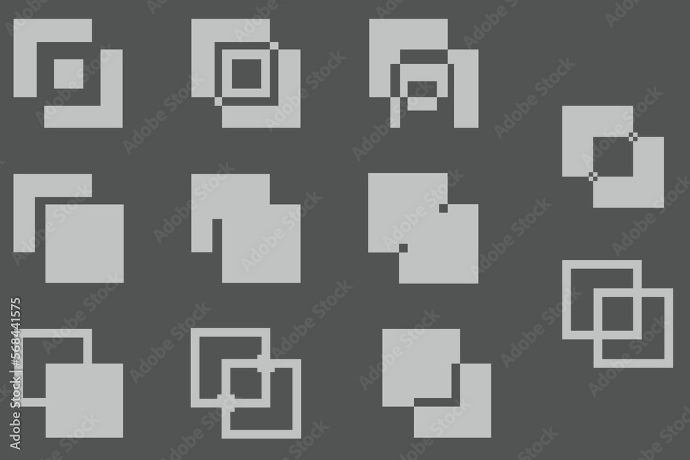 set of vector illustration design of gray color pathfinder icon