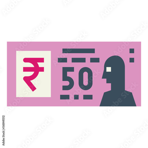 rupee flat icon style