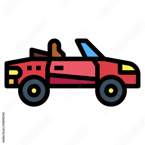 cabriolet filled outline icon style