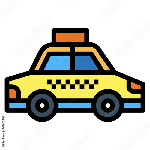 taxi filled outline icon style