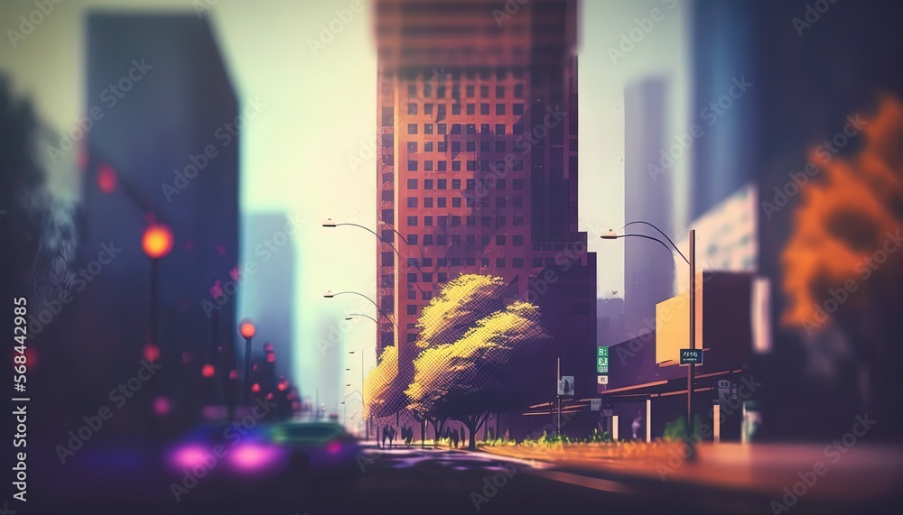 blurred cityscape as abstract background