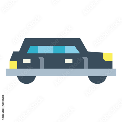 limousine flat icon style