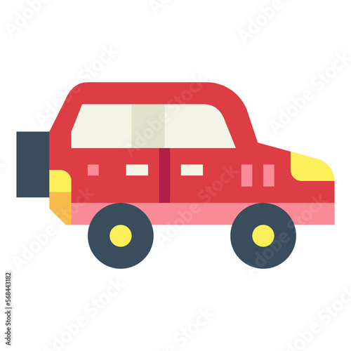 suv flat icon style