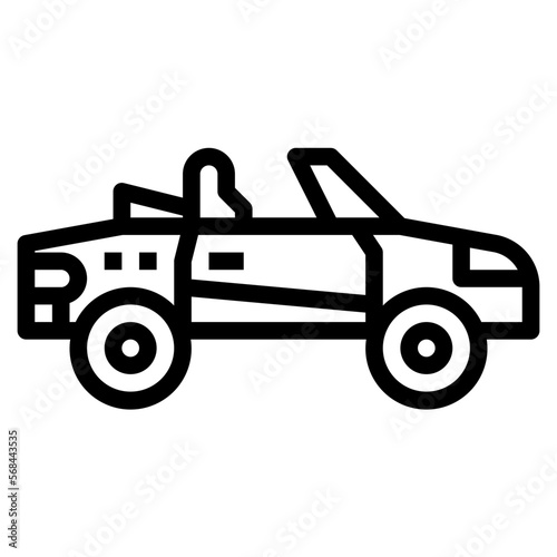 cabriolet line icon style