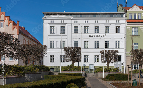 Obraz na płótnie Rathaus in Bergen, Rügen, Mecklenburg-Vorpommern, Deutschland w salonie