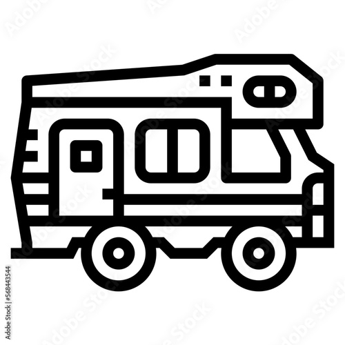 camper van line icon style