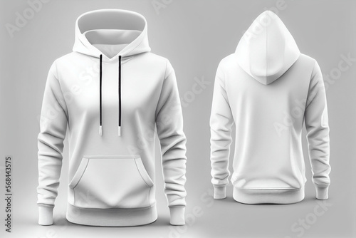 blank white hoodie, product design mockup,  Generative IA
 photo