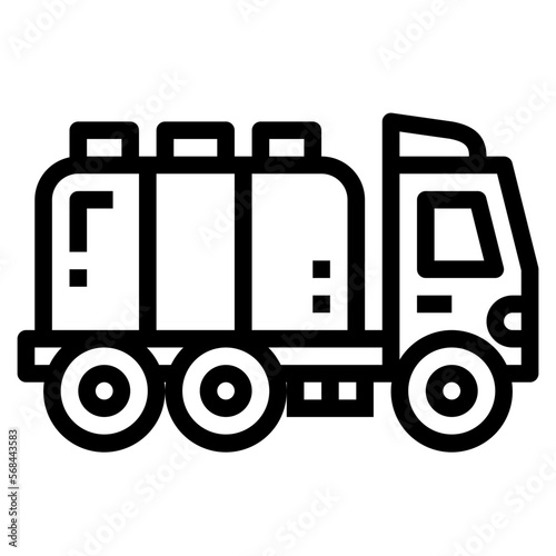 fuel truck line icon style