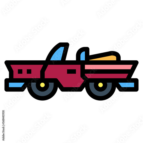 car filled outline icon style