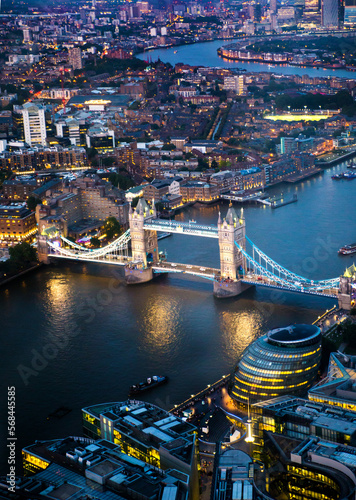 Tower bridge at River Thames view at sunset. London, UK
