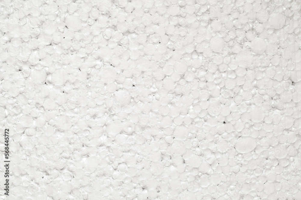 Expanded polystyrene foam small porous material white cells circle ...