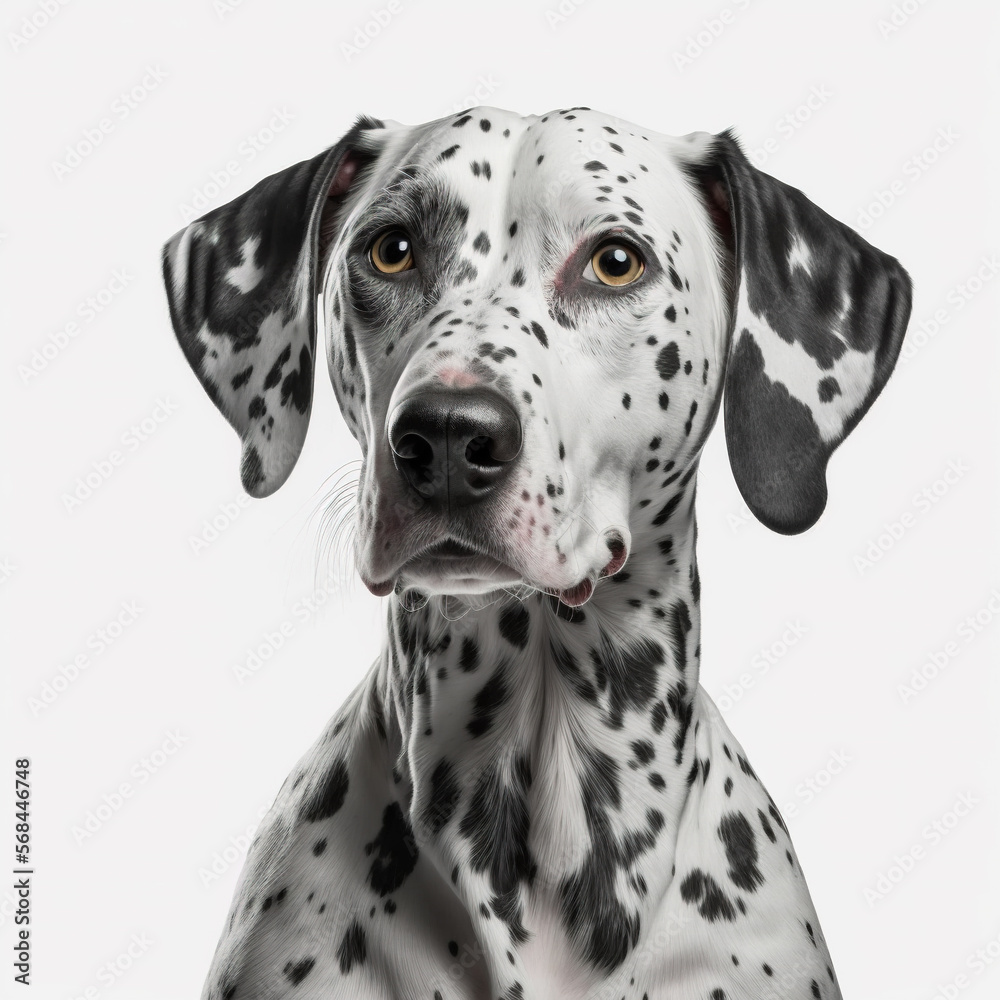 Dalmatian Dog looking at camera, Photo Studio, Generative AI
