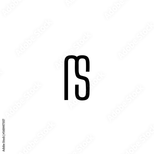 Letter P and S logo monogram, overlapping line mark PS initials combination symbol mockup, white typography design