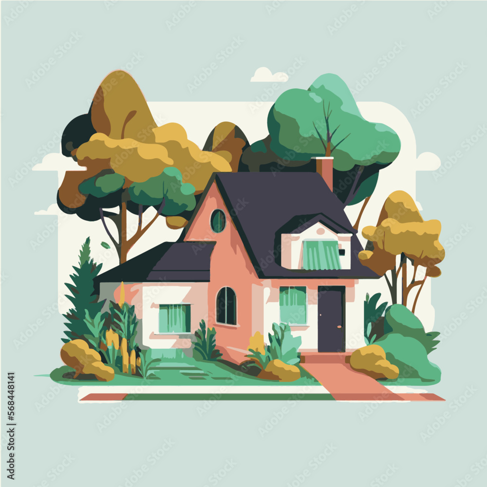 Eco house concept, vector illustration 1