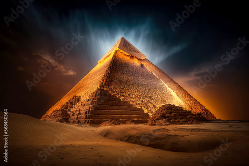 long exposure of The Great Pyramid of Giza Egypt, generative ai
