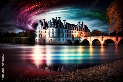 long exposure of Chateau de Chenonceau , generative ai © Fatih Nizam