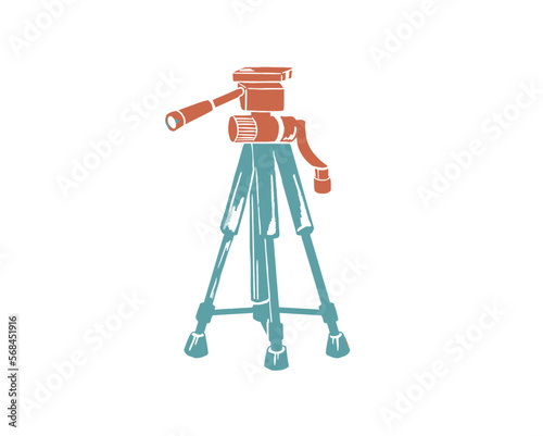 三脚　写真　線画イラスト