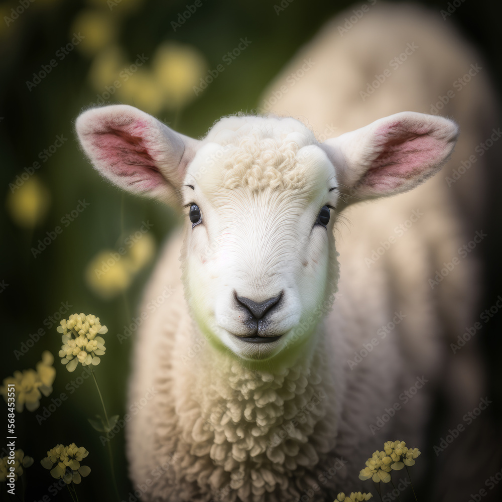 Spring Lamb-Baby Sheep Portrait 