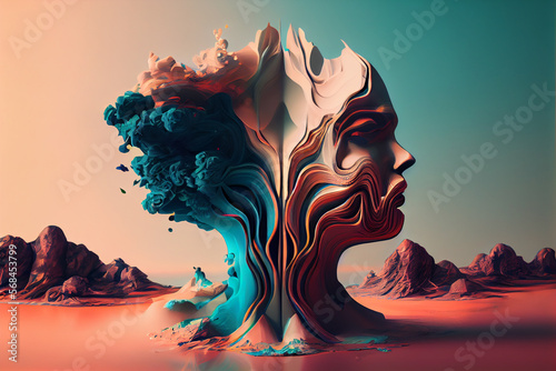 Beautiful abstract surreal Creator, Mind, Spirit background.