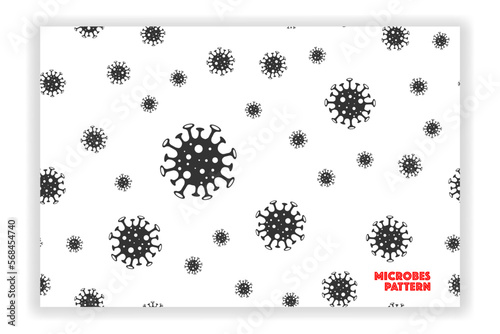 Danger Bacteria Biology Organisms Seamless Pattern. Medical Genetics Bacteriological Microorganism. Virus Infection Ebola Epidemic Sick. Flat Vector Illustration