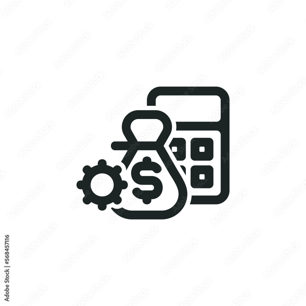 Budgeting management icon isolated on white background Budgeting management icon isolated on white background